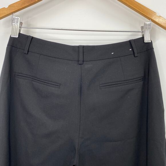 Club Monaco Italian Tropical Wool Pleat Front Dress Pants Crop Black Womens 2 - Picture 4 of 6